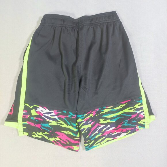 Under Armour athletic shorts youth girl size M black with neon and pink design - Picture 2 of 12